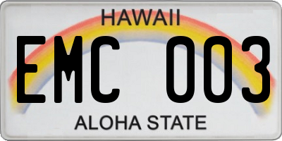 HI license plate EMC003