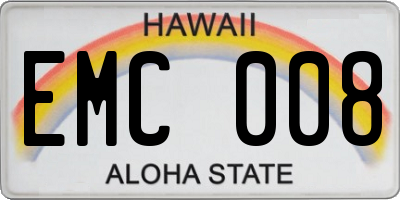 HI license plate EMC008