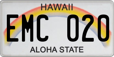 HI license plate EMC020