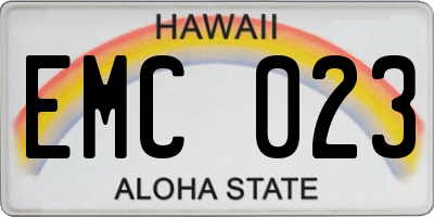 HI license plate EMC023
