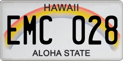 HI license plate EMC028