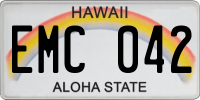 HI license plate EMC042