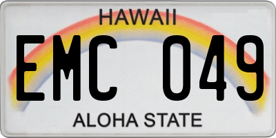 HI license plate EMC049