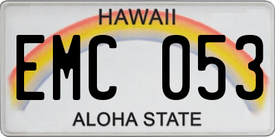 HI license plate EMC053