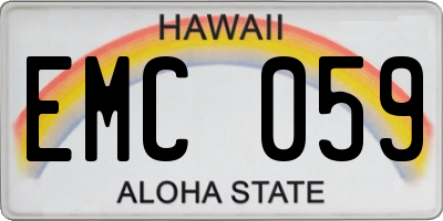 HI license plate EMC059