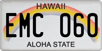 HI license plate EMC060