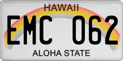 HI license plate EMC062