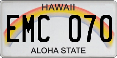 HI license plate EMC070