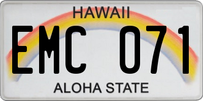 HI license plate EMC071