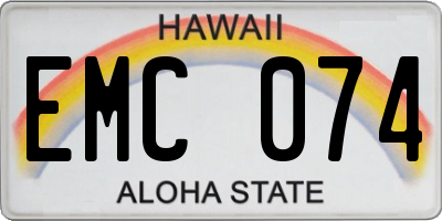 HI license plate EMC074