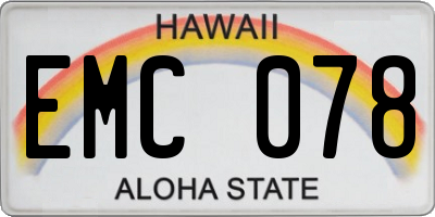 HI license plate EMC078