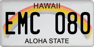 HI license plate EMC080
