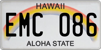 HI license plate EMC086