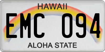 HI license plate EMC094