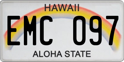 HI license plate EMC097