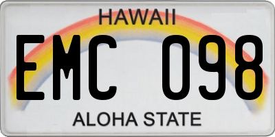 HI license plate EMC098