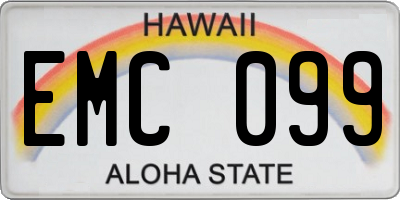 HI license plate EMC099