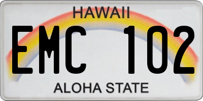 HI license plate EMC102