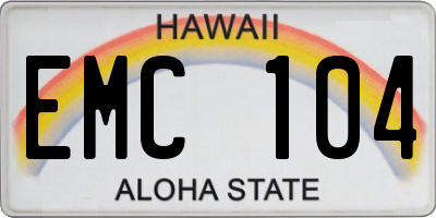HI license plate EMC104