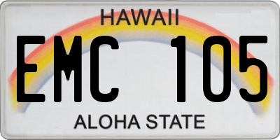 HI license plate EMC105
