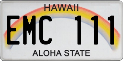 HI license plate EMC111