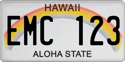 HI license plate EMC123