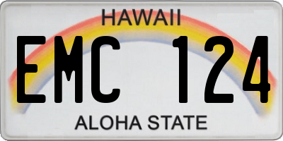 HI license plate EMC124