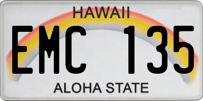 HI license plate EMC135