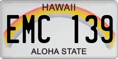 HI license plate EMC139