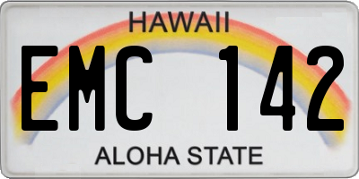 HI license plate EMC142