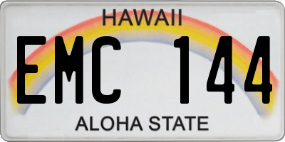 HI license plate EMC144
