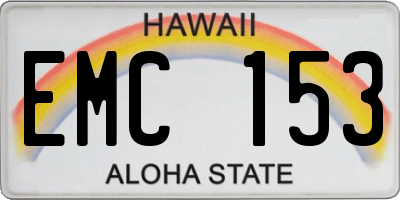 HI license plate EMC153