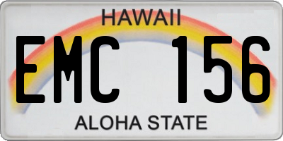 HI license plate EMC156