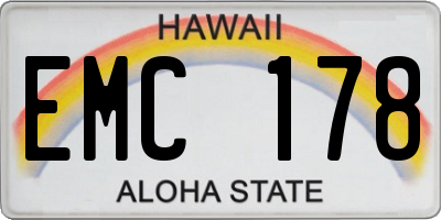 HI license plate EMC178
