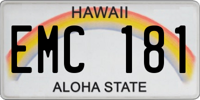 HI license plate EMC181