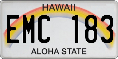 HI license plate EMC183