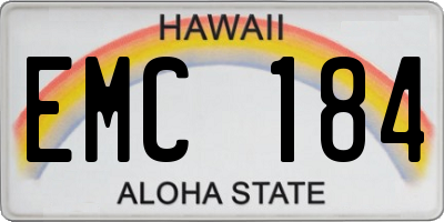 HI license plate EMC184