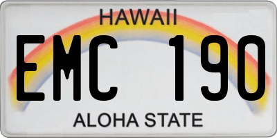 HI license plate EMC190