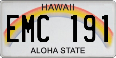 HI license plate EMC191