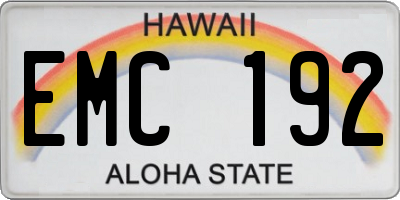 HI license plate EMC192