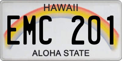 HI license plate EMC201