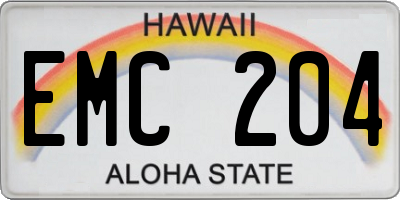 HI license plate EMC204