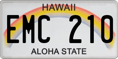 HI license plate EMC210