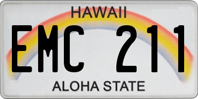 HI license plate EMC211
