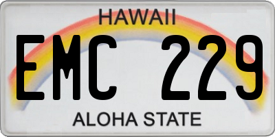 HI license plate EMC229