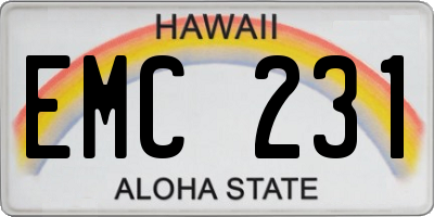 HI license plate EMC231