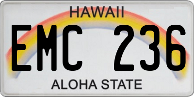 HI license plate EMC236