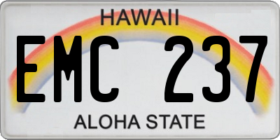 HI license plate EMC237