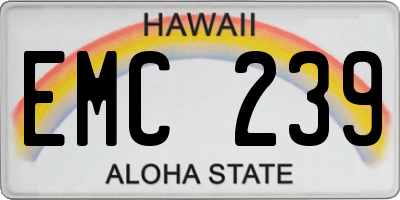 HI license plate EMC239