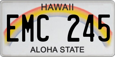 HI license plate EMC245